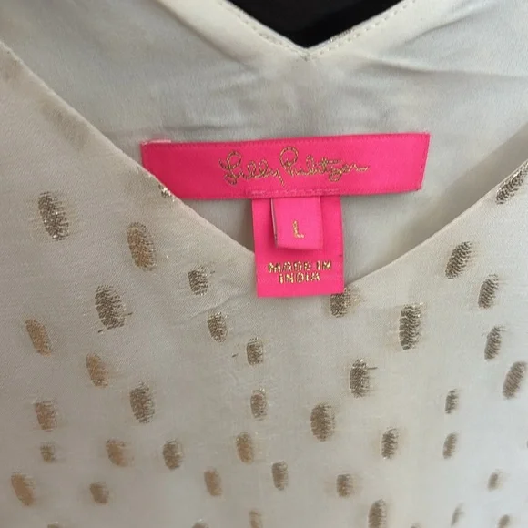 Lilly Pulitzer Cream and Gold Tank Top - Picture 2 of 4